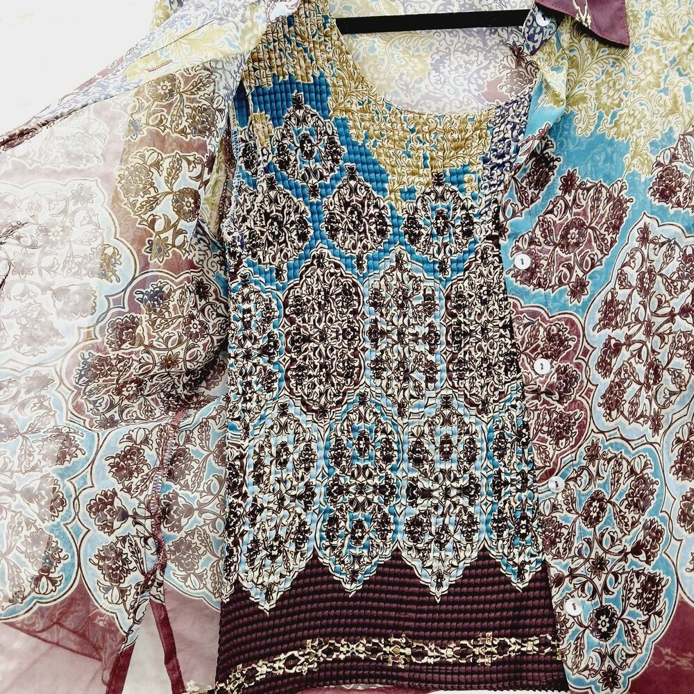 Blouse Shell Set Smock Boho Romantic Fairy Whimsycore Y2K Cottagecore MOP Size L - Picture 2 of 13
